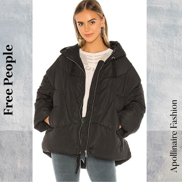 Free People Hailey Puffer Jacket in Black Size SP New - Picture 1 of 7